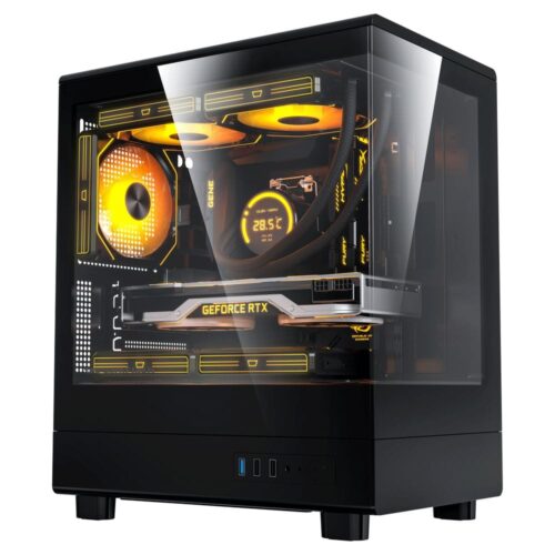 Darkflash DB330M Black mATX Panoramic Tempered Glass Gaming Case USB 3.0 - Darkflash DB330M Black