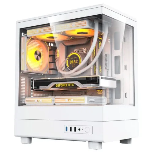 Darkflash DB330M White mATX Panoramic Tempered Glass Gaming Case USB 3.0 - Darkflash DB330M White