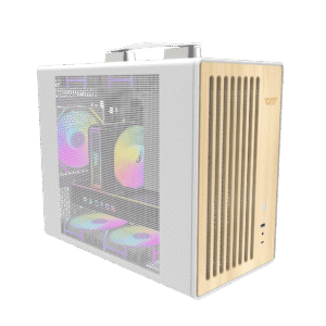 Darkflash WD200 White mATX Wood Front Panel Compact PC Case USB Type-C - Darkflash WD200 White