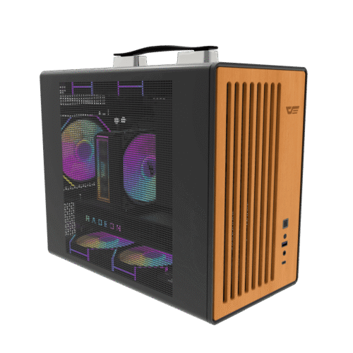 Darkflash WD200 Black mATX Wood Front Panel Compact PC Case USB Type-C - WD200 Black