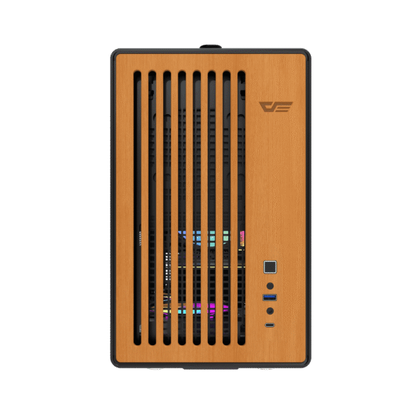 Darkflash WD200 Black mATX Wood Front Panel Compact PC Case USB Type-C - WD200 Black