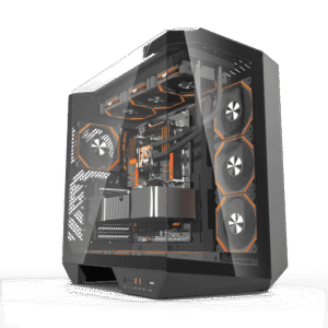 Darkflash DY470 Black E-ATX Panoramic Three-Sided Tempered Glass Dual-Chamber Back-Connect Premium Case - Darkflash DY470 Black