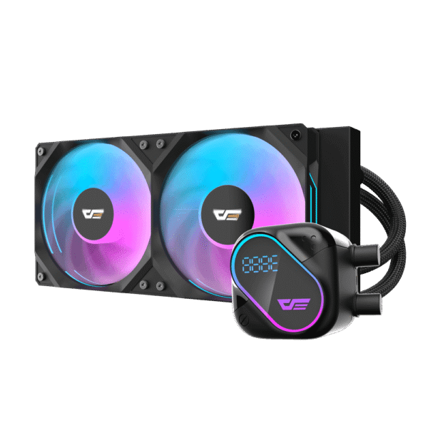 Darkflash Explore DO-240 Black AIO Liquid Cooler LCD Display 240mm ARGB - Darkflash Explore DO-240 Black