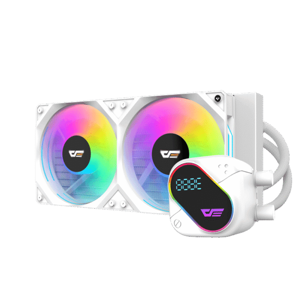 Darkflash Explore DO-240 White AIO Liquid Cooler LCD Display 240mm ARGB - Darkflash Explore DO-240 White