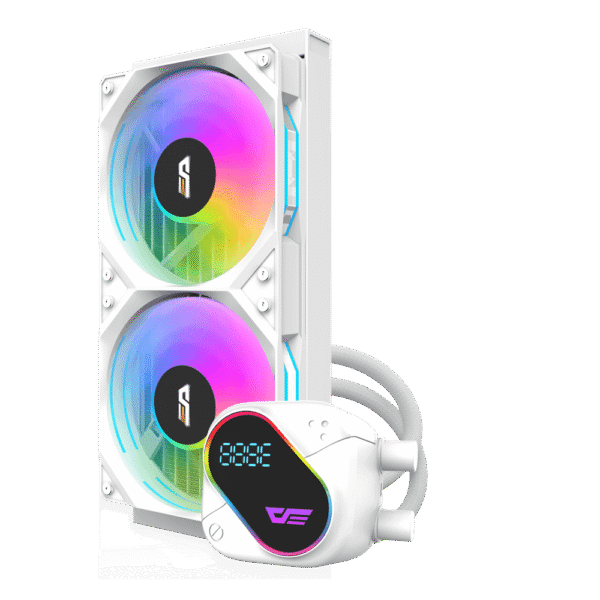 Darkflash Explore DO-240 White AIO Liquid Cooler LCD Display 240mm ARGB - Darkflash Explore DO-240 White