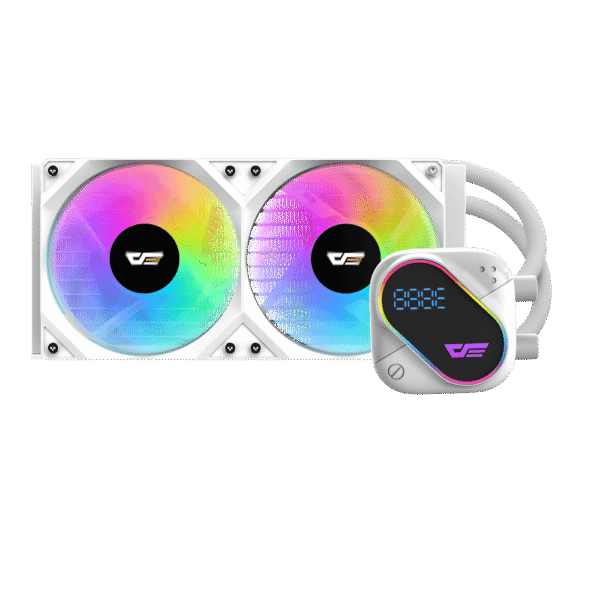 Darkflash Explore DO-240 White AIO Liquid Cooler LCD Display 240mm ARGB - Darkflash Explore DO-240 White