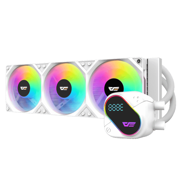 Darkflash Explore DO-360 White AIO Liquid Cooler LCD Display 360mm ARGB - Darkflash Explore DO-360 White