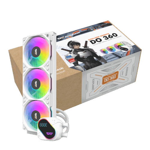 Darkflash Explore DO-360 White AIO Liquid Cooler LCD Display 360mm ARGB - Darkflash Explore DO-360 White
