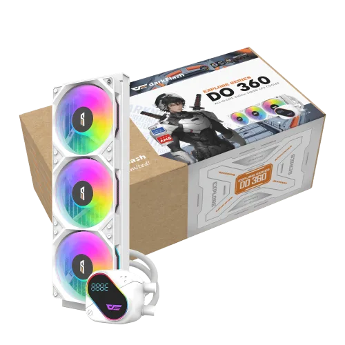 Darkflash Explore DO-360 White AIO Liquid Cooler LCD Display 360mm ARGB - Darkflash Explore DO-360 White