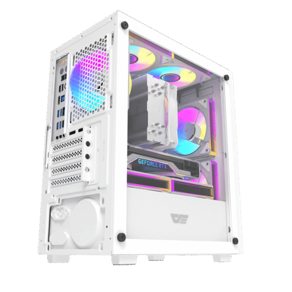 Darkflash M305 White mATX Tempered Glass Gaming Case USB 3.0 - Darkflash M305 White