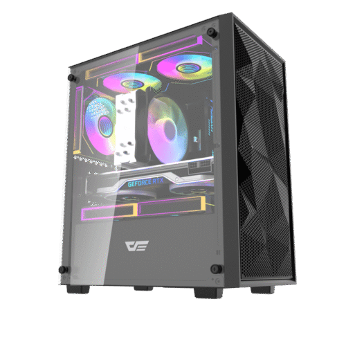 Darkflash M305 Mesh Black mATX High Airflow Gaming Case Tempered Glass USB 3.0 - Darkflash M305 Mesh Black