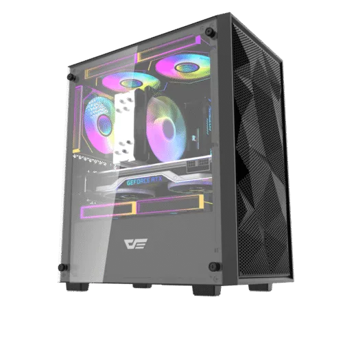 Darkflash M305 Mesh Black mATX High Airflow Gaming Case Tempered Glass USB 3.0 - Darkflash M305 Mesh Black