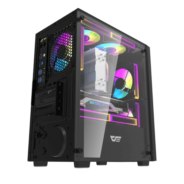 Darkflash M305 Mesh Black mATX High Airflow Gaming Case Tempered Glass USB 3.0 - Darkflash M305 Mesh Black