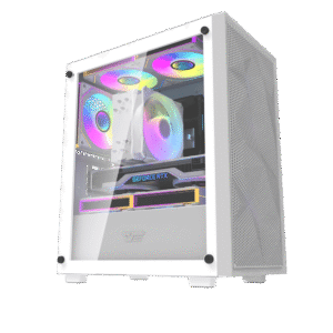 Darkflash M305 Mesh White mATX High Airflow Gaming Case Tempered Glass USB 3.0 - Darkflash M305 Mesh White
