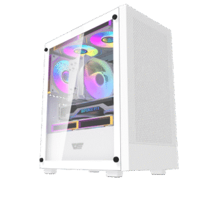 Darkflash M305 White mATX Tempered Glass Gaming Case USB 3.0 - Darkflash M305 White