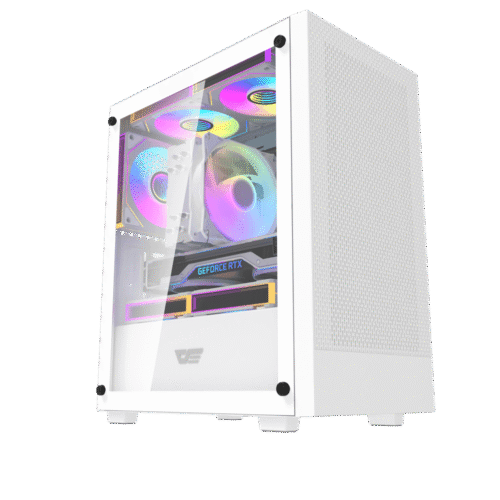 Darkflash M305 White mATX Tempered Glass Gaming Case USB 3.0 - Darkflash M305 White