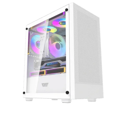 Darkflash M305 White mATX Tempered Glass Gaming Case USB 3.0 - Darkflash M305 White