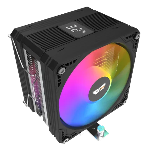 Darkflash E400 Plus Black ARGB CPU Air Cooler Digital Display 4 Heat Pipes - Darkflash E400 Plus Black