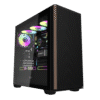 Darkflash DS900WS Black ATX Panoramic Wood Accent Gaming Case USB Type-C - Darkflash DS900WS Black