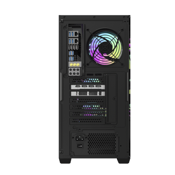 Darkflash DS900WS Black ATX Panoramic Wood Accent Gaming Case USB Type-C - Darkflash DS900WS Black