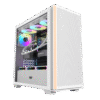 Darkflash DS900WS White ATX Panoramic Wood Accent Gaming Case USB Type-C - Darkflash DS900WS White