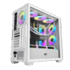 Darkflash DS900WS White ATX Panoramic Wood Accent Gaming Case USB Type-C - Darkflash DS900WS White
