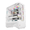 Darkflash DY460 White ATX Mid-Tower Panoramic Three-Sided Tempered Glass Dual-Chamber Back-Connect Case - Darkflash DY460 White