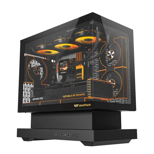 Darkflash Floatron F1 Black mATX Panoramic Floating Design Gaming Case USB Type-C - Darkflash Floatron F1 Black