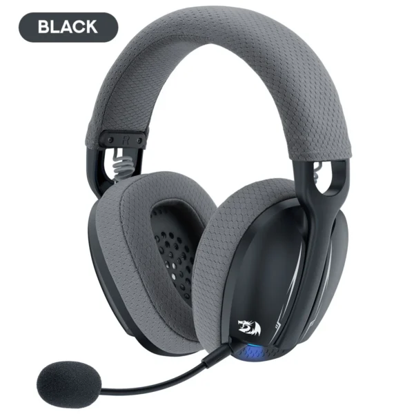 Redragon Skuld Pro Black/Gray Tri-Mode Wireless Gaming Headset 7.1 Surround 53mm Drivers - Redragon SKULD PRO RD H878BG