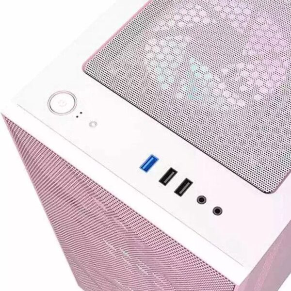 Darkflash DLM21 Mesh Pink mATX Gaming Case Hinged Tempered Glass - Darkflash DLM21 Pink