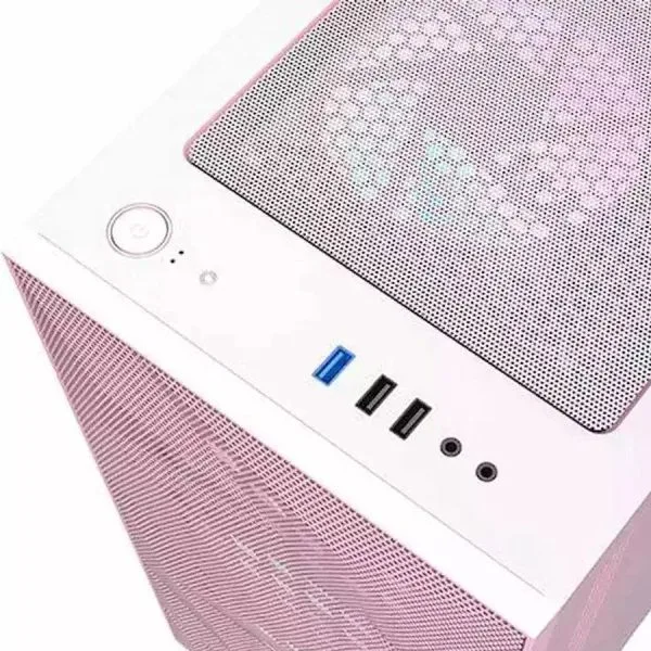 Darkflash DLM21 Mesh Pink mATX Gaming Case Hinged Tempered Glass - Darkflash DLM21 Pink