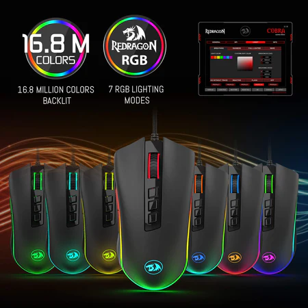 4_fd081800-5053-40ab-a985-3a1831066df5_450x450 Redragon Cobra Wired Gaming Mouse 10000 DPI RGB Programmable - Redragon COBRA BLACK RD M711-2