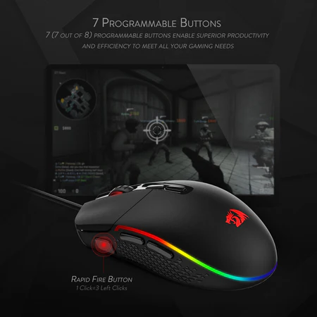 55-100-011_08_450x450 Redragon Invader Wired Gaming Mouse 10000 DPI RGB Rapid Fire Button - Redragon INVADER RD M719-RGB