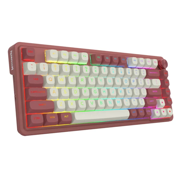 Redragon Ucal Max Red 75% Gasket Mounted Tri-Mode Wireless Mechanical Keyboard Mint Switch RGB - Redragon UCAL MAX RD K673WR-RGB-MAX