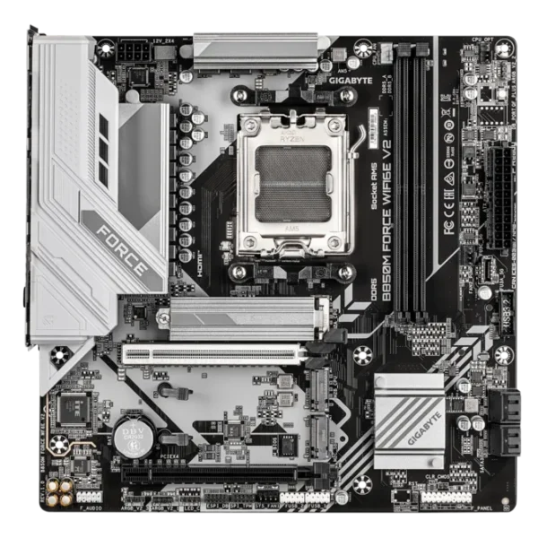 GIGABYTE B850M FORCE WIFI6E V2 AMD AM5 B850 Micro-ATX Motherboard DDR5 PCIe 5.0 - GA-B850M-FORCE-WF6E-V2