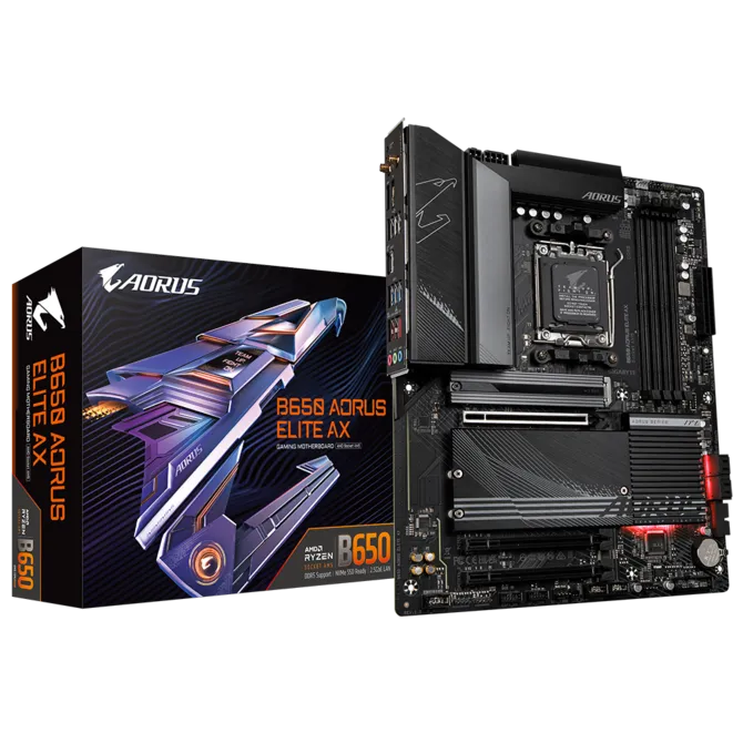 Gigabyte B650 AORUS ELITE AX AMD B650 AM5 ATX Motherboard DDR5 WiFi 6E PCIe 5.0 M.2 – GA-B650-...