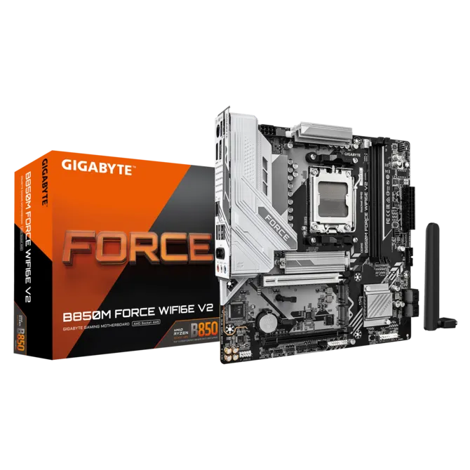 GIGABYTE B850M FORCE WIFI6E V2 AMD AM5 B850 Micro-ATX Motherboard DDR5 PCIe 5.0 – GA-B850M-FOR...
