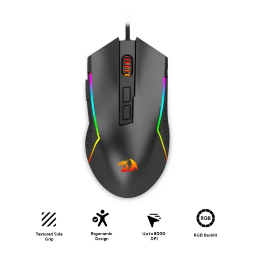 Redragon Trident Lite Wired Gaming Mouse 8000 DPI RGB Ergonomic - Redragon TRIDENT LITE RD M613-RGB