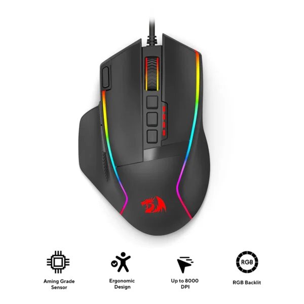 6950376720368_1600x (1) Redragon Swain Wired Gaming Mouse 26000 DPI 9 Buttons RGB - Redragon SWAIN RD M915-RGB