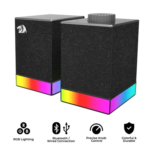 Redragon Glyph 2.0 Stereo Speaker RGB Bluetooth/Wired 10W - Redragon GLYPH RD GS517
