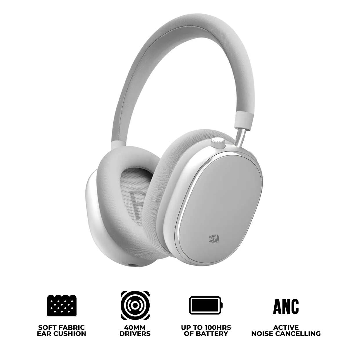 Redragon Vibecore 700NC ANC Bluetooth Headphone 100H Playtime Silver/Grey – Redragon VIBECORE ...