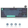 Redragon Bes TKL Mechanical Gaming Keyboard Silver Switch White Backlit 87 Key - Redragon BES RD K611-BGB
