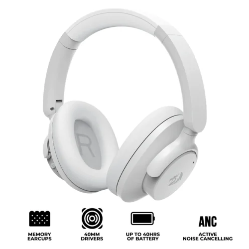 Redragon Vibecore 600X Grey Bluetooth ANC Headphone 40mm Drivers - Redragon VIBECORE 600X RD H610G