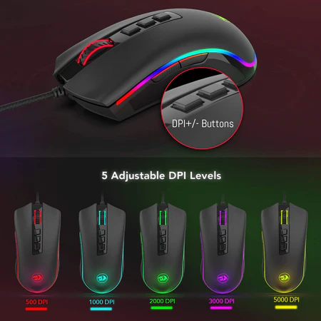 6_c1eb5f75-ace1-47cf-a984-08b7105db59a_450x450 Redragon Cobra Wired Gaming Mouse 10000 DPI RGB Programmable - Redragon COBRA BLACK RD M711-2