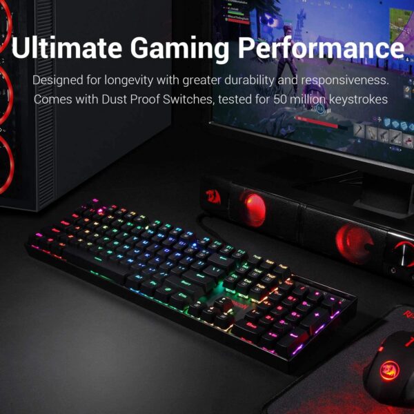 Redragon Mitra V2 104 Key RGB Mechanical Keyboard Blue Switch N-Key Rollover - Redragon MITRA V2 RD K551RGB-1