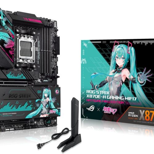 ASUS ROG Strix X870E-H Gaming WiFi 7 Hatsune Miku Edition AMD X870E AM5 ATX Motherboard - ROG STRIX X870E-H GAMING MIKU