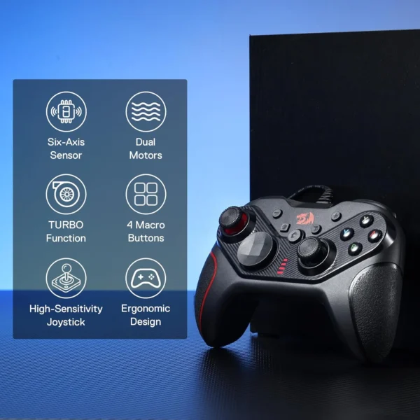 Redragon Rift Wired Gamepad PC Switch PS3 Compatible Programmable Keys - G710