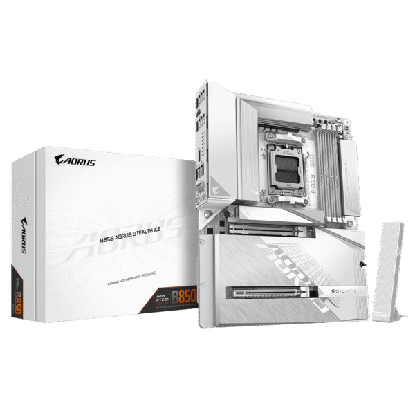 B850 AORUS STEALTH ICE_01 GIGABYTE B850 AORUS STEALTH AMD B850 AM5 ATX Motherboard DDR5 WiFi 7 PCIe 5.0 - GA-B850-A-STEALTH | GA-B850-A-STEALTH-ICE