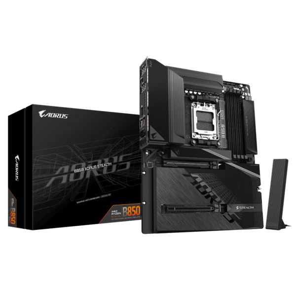 B850 AORUS STEALTH_01 GIGABYTE B850 AORUS STEALTH AMD B850 AM5 ATX Motherboard DDR5 WiFi 7 PCIe 5.0 - GA-B850-A-STEALTH | GA-B850-A-STEALTH-ICE