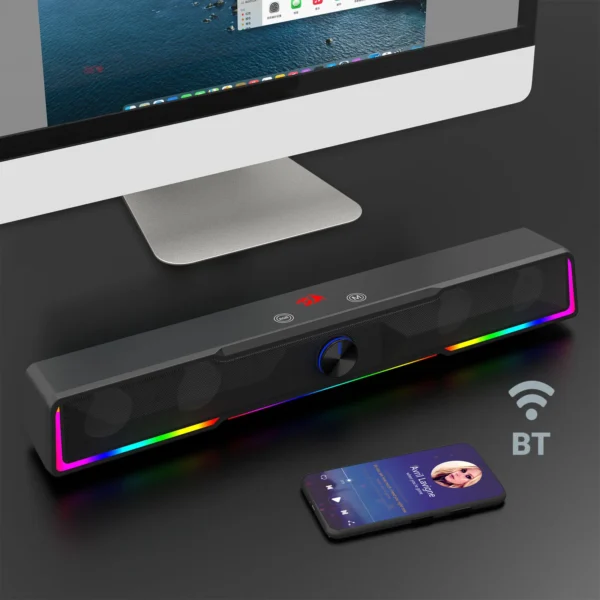 Redragon Catnonn RGB Dual Mode Gaming Soundbar Bluetooth Wired Volume Knob - Redragon CATNONN RD GS516